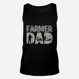 Mens Farmer Dad Shirt Farm Farming Fathers Day Gift Tractor Unisex Tank Top - Seseable