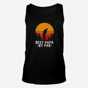 Mens Fathers Day Best Papa By Par Funny Golf Love Gift Unisex Tank Top - Seseable