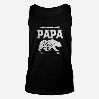 Mens Fathers Day Gift Papa Bear Shirt Dad Grandpa Best Unisex Tank Top - Seseable