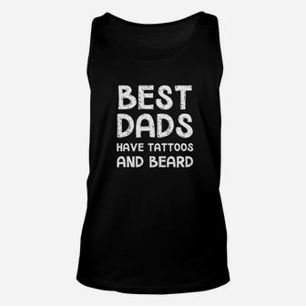 Mens Fathers Day Gifts For Him Funny Dad With Tattoos And Beard Premium Unisex Tank Top | Seseable FR