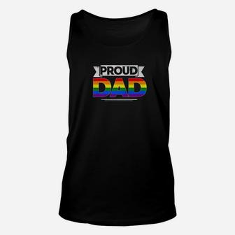 Mens Gay Pride Shirt Proud Dad Lgbt Parent Fathers Day Unisex Tank Top - Seseable