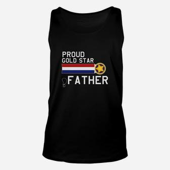 Mens Gold Star Father Proud Military Family Unisex Tank Top - Seseable