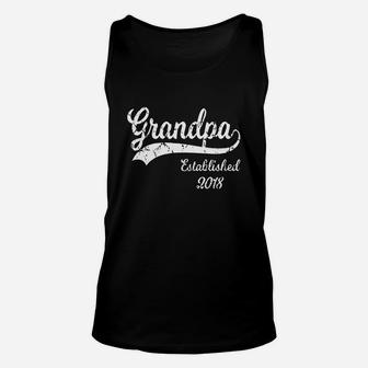 Mens Grandpa Established 2018 New Granda Gifts Unisex Tank Top - Seseable