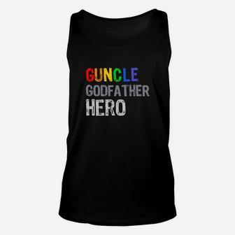 Mens Guncle Godfather Hero, dad birthday gifts Unisex Tank Top - Seseable