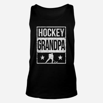 Mens Hockey Grandpa Shirt Proud Grandpa Ice Hockey Player Gift Unisex Tank Top - Seseable