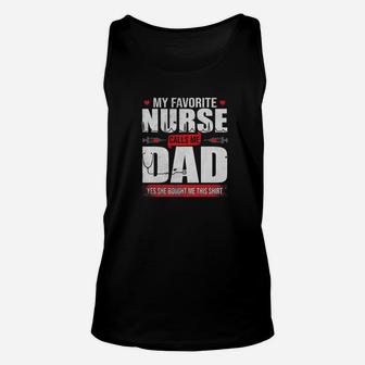 Mens My Favorite Nurse Calls Me Dad Fathers Day Gifts Premium Unisex Tank Top - Seseable
