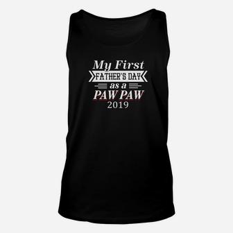 Mens My First Fathers Day As A Pawpaw For Fathers Day Premium Unisex Tank Top - Seseable