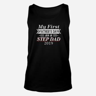 Mens My First Fathers Day As A Step Dad For Fathers Day Premium Unisex Tank Top - Seseable