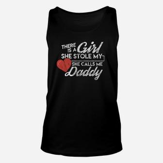 Mens New Dad Girl Stole My Heart Calls Me Daddy Unisex Tank Top - Seseable