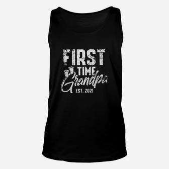 Mens New Grandpa First Time Soon To Be Grandpa 2021 Unisex Tank Top - Seseable