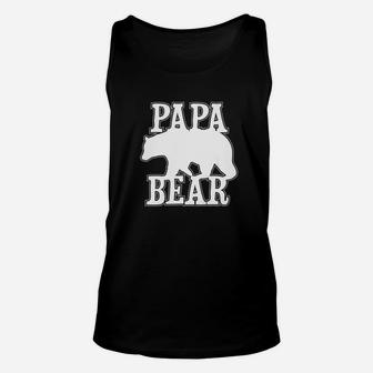 Mens Papa Bear Dad Daddy Father Fathers Day Present Unisex Tank Top - Seseable