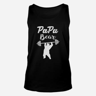 Mens Papa Bear Funny Papa New Dad Shirt Workout Unisex Tank Top - Seseable