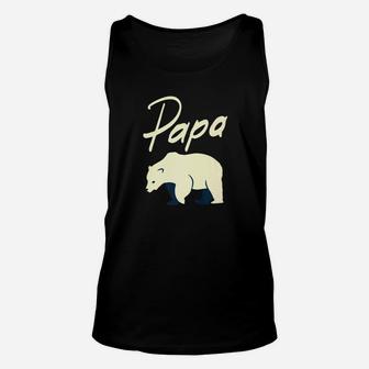 Mens Papa Bear Gift For Dad Grandpa Father Unisex Tank Top - Seseable