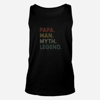 Mens Papa Man Myth Legend Shirt Dad Father Gift Vintage P Unisex Tank Top - Seseable