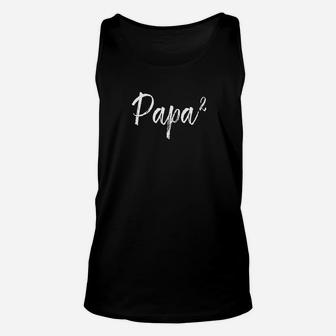 Mens Papa Squared Shirt Dad Of 2 Daddy Of 2 Fathers Day Gifts Unisex Tank Top - Seseable