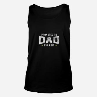 Mens Promoted To Dad New Father Daddy Gift Unisex Tank Top - Seseable