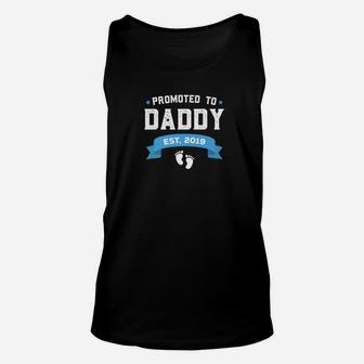 Mens Promoted To Daddy Est 2019 New Dad Gift First Daddy Unisex Tank Top - Seseable