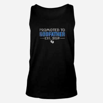 Mens Promoted To Godfather Est 2019 Fathers Day Gifts Unisex Tank Top - Seseable