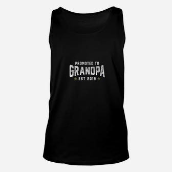 Mens Promoted To Grandpa New Father Daddy Gift Unisex Tank Top - Seseable