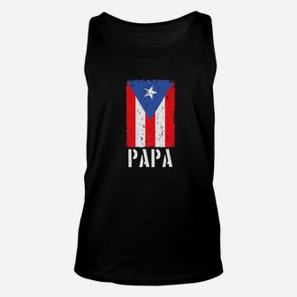 Mens Puerto Rican Papa Puerto Rico Flag Unisex Tank Top - Seseable