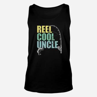 Mens Reel Cool Uncle Fishing Daddy Fathers Day Shirt Unisex Tank Top - Seseable