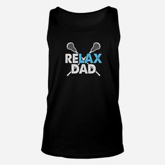 Mens Relax Lacrosse Dad Lax Fathers Day Gift Premium Unisex Tank Top - Seseable