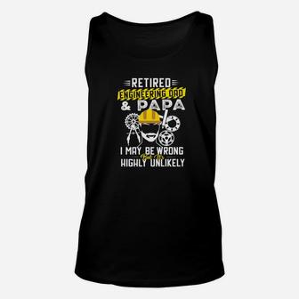 Mens Retired Engineering Dad And Papa Shirt Unisex Tank Top - Seseable