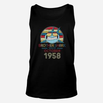 Mens Retro Vintage Brother Shark Since October 1958 Unisex Tank Top - Seseable