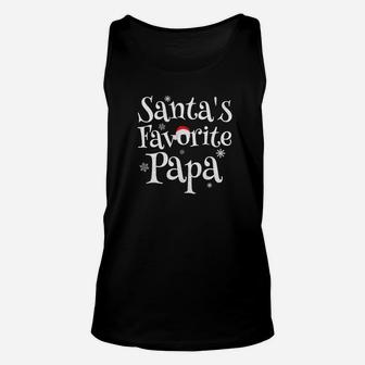 Mens Santas Favorite Papa Matching Family Christmas Gift Unisex Tank Top - Seseable