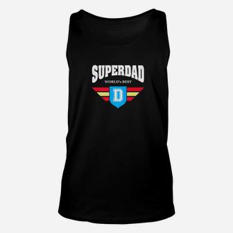 Mens Super Dad Worlds Best Funny Hero Fathers Day Gift Premium Unisex Tank Top - Seseable