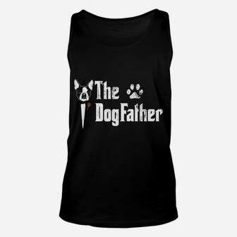 Mens The Dogfather Boston Terrier Dog Dad Fathers Day Unisex Tank Top - Seseable