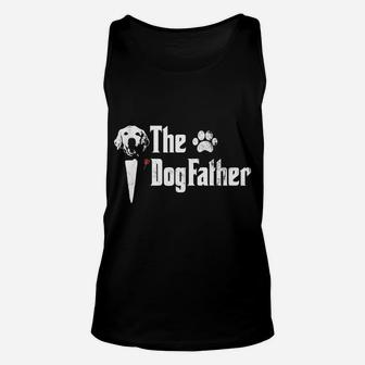 Mens The Dogfather Golden Retriever Dog Dad Fathers Day Unisex Tank Top - Seseable