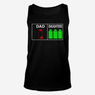 Mens Triplet Dad Of Three Daughters Shirt Funny Fathers Day Gift Unisex Tank Top - Seseable