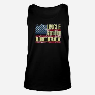 Mens Uncle Godfather Hero Family Gift Fathers Day Shirt Unisex Tank Top - Seseable
