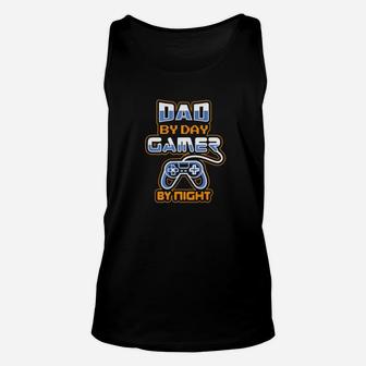 Mens Video Gamer Dad Old Gamer Daddy Gaming Father Unisex Tank Top - Seseable