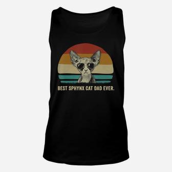 Mens Vintage Best Sphynx Cat Dad Ever Shirts Funny Gift T-shirt Unisex Tank Top - Seseable