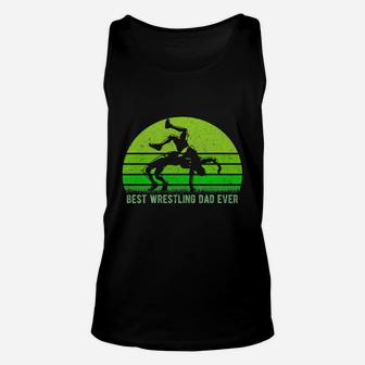 Mens Vintage Retro Best Wrestling Dad Ever Funny Father's Day Tee T-shirt Unisex Tank Top - Seseable