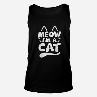 Meow I Am A Cat Halloween Costume Funny Cat Lover Unisex Tank Top - Seseable