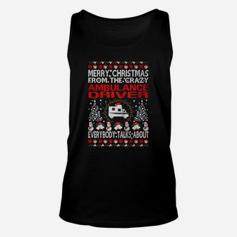 Merry Christmas Ambulance Driver Ugly Sweater Tees T-shirt Unisex Tank Top - Seseable
