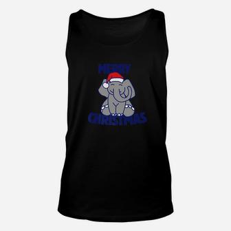 Merry Christmas Elephant Cute Elephants Tee Unisex Tank Top - Seseable