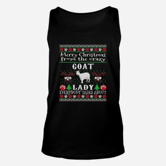 Merry Christmas Goat Lady Ugly Unisex Tank Top - Seseable