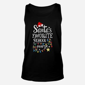 Merry Christmas Nurse Crew Rn Santa's Favorite School Nurse Unisex Tank Top - Seseable