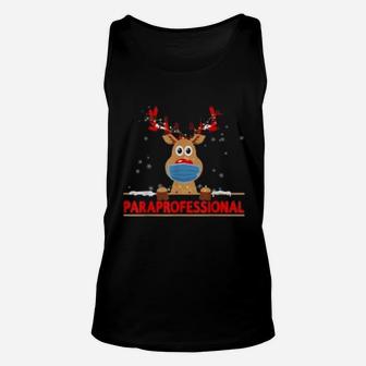 Merry Christmas Paraprofessional Reindeer Gift Unisex Tank Top - Seseable