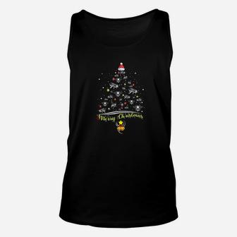 Merry Christmas Tee Funny Bee Lover Christmas Tree Xmas Gift Unisex Tank Top - Seseable