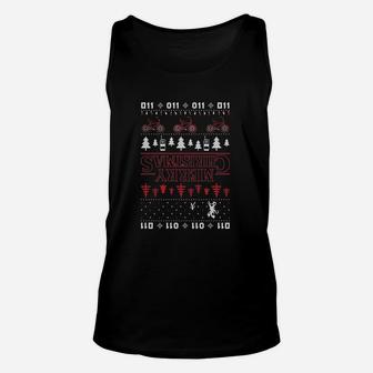 Merry Christmas The Upside Down Ugly Christmas Unisex Tank Top - Seseable