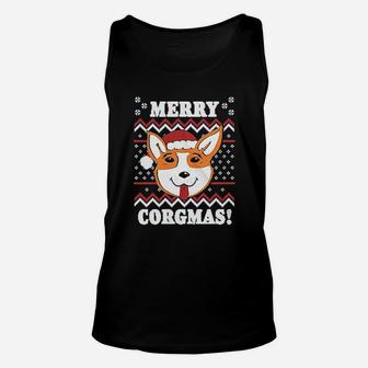 Merry Corgma Funny Corgi Graphic Dog Ugly Christmas Unisex Tank Top - Seseable