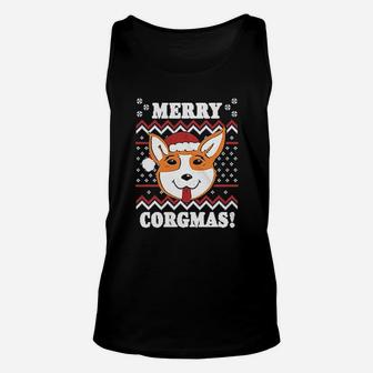 Merry Corgma Funny Corgi Graphic Dog Ugly Christmas Unisex Tank Top | Seseable CA