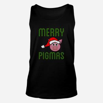 Merry Pigmas Funny Christmas Holiday Pig Unisex Tank Top - Seseable