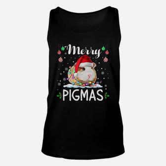 Merry Pigmas Funny Christmas Santa Guinea Pig Lover Unisex Tank Top - Seseable