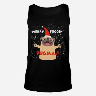 Merry Puggin Pugmas Pug Dog Funny Christmas Unisex Tank Top - Seseable